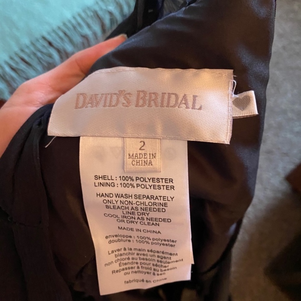 Black bridesmaid dress sZ 2 David’s bridal
